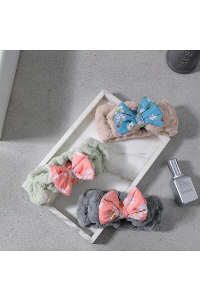 REEFI Rustic Grey Floral Hair Tie