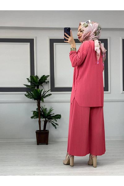 ButikKardelen Sandy Complete Pleated Double Hijab Pants Suit Std B Eden