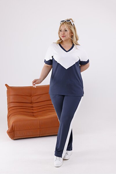 Siyezen Large Size Garnished Modal Fabric Tracksuit Set