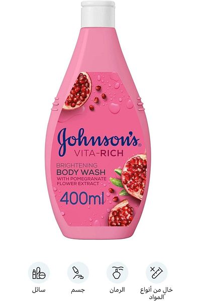 Johnson's Vita-Rich Body Wash with Pomegranate Flower Extract and Glycerin, 400ml