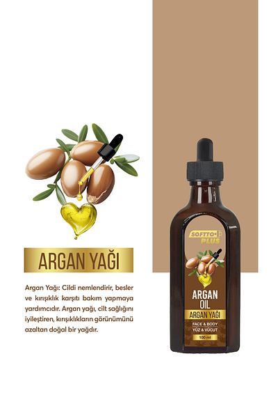 Softto Plus Argan Skin Moisturizing Effective Face and Body Oil 100 ml
