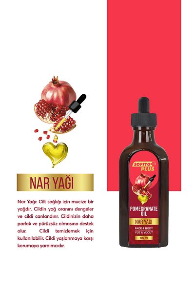 Softto Plus Pomegranate Face and Body Oil That Gives Skin Shine and Vitality 100 ml