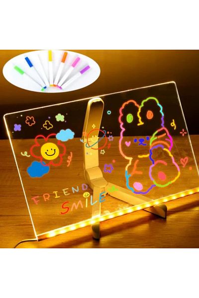 STOREMAX Jvnnastore Rectangular Writing Board with Led Light Self-Colored Highlighter 20X30 cm Tr