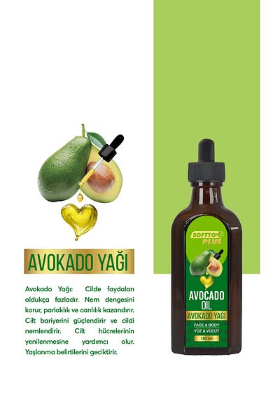 Softto Plus Avocado Skin Strengthening Skin Barrier Brightening Vitality Face and Body Oil100 ml