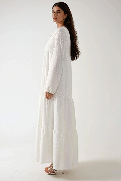 Hiccup Brode Uzun Kollu Modest Elbise