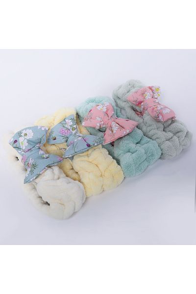 REEFI Off-white rustic floral hair tie