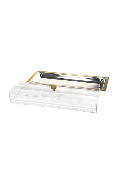 ALMASA Large rectangular tray with acrylic lid