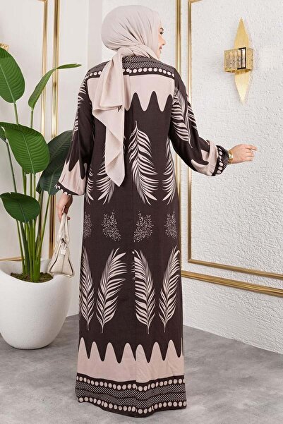 ORCHID Yakası Bağlamalı Viskon Elbise