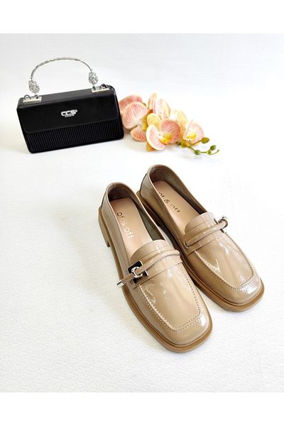 Of&Off Women's Genuine Leather Patent Leather Casual Shoes