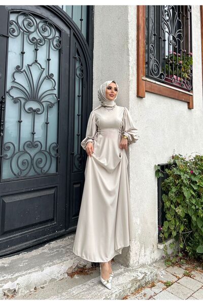 ZÜBİŞ BUTİK MİRAY Beli İpli Tesettür Elbise