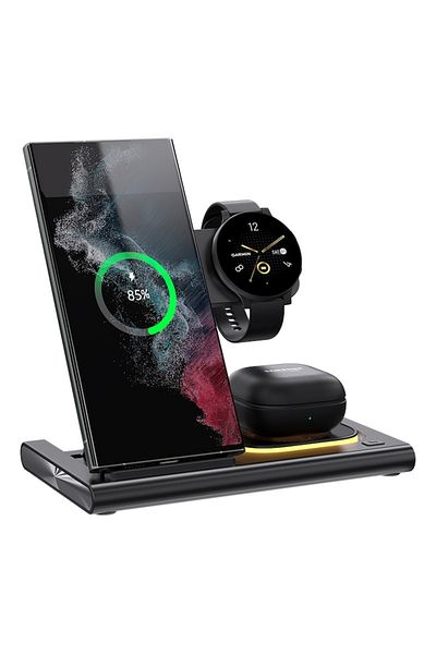 OEM Încărcător wireless negru 6 în 1 – Stație de încărcare multifuncțională