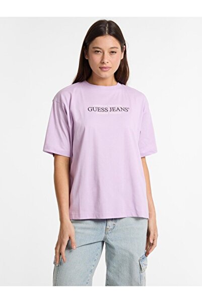 Guess Jeans Jeans Ss Cn Os American Kadın Oversize Fit T-Shirt
