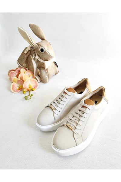 Of&Off Women's Genuine Leather Lace up Shoes