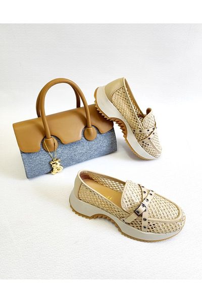 Of&Off Women's Mesh Detail Casual Shoes
