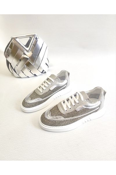 Of&Off Women's Genuine Leather Textured Shoes