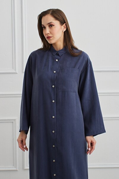 QANU Long Dress with Pockets Navy Blue