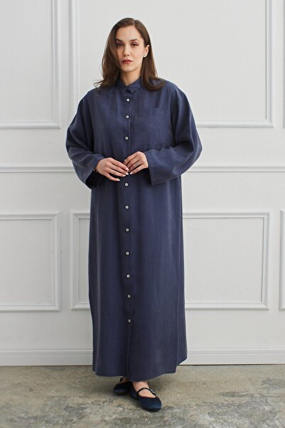 QANU Long Dress with Pockets Navy Blue