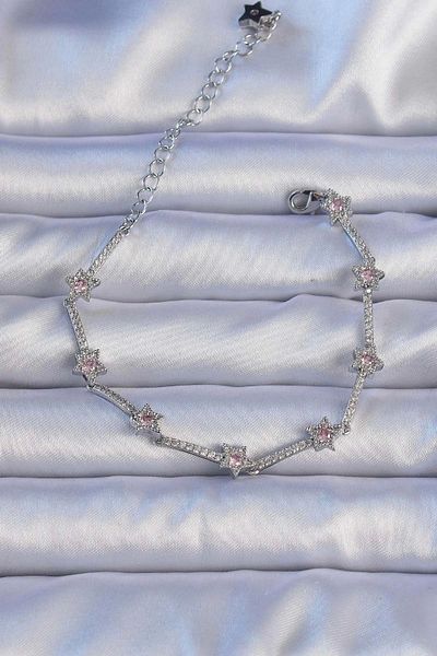 Clariss Vip Series Brass Silver Color Zircon Stone Halley Star Model Bracelet