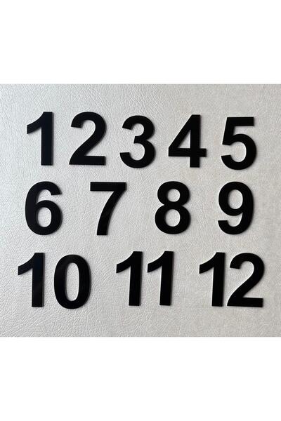 Door Number 10cm No. 1 to 12 Flat Table Cabinet Number Black Self Adhesive