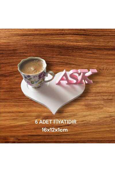 SEKAY AHŞAP Ahşap boyalı-vernikli kahve sunumluk ( 6 ADET )