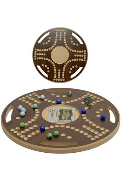 ALBADER Jackaroo Board Game Small Size, Wooden Board Games, Jackaro | Round Jackaroo for 4 Players