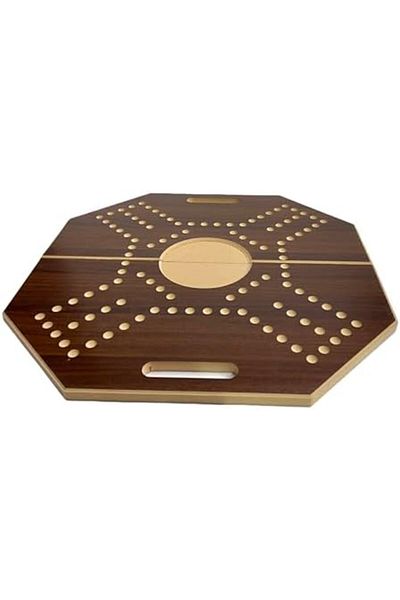 ALBADER , Foldable Jackaroo Wooden Board Game For 4 Players With Cards And 16 Marbles, Board Game