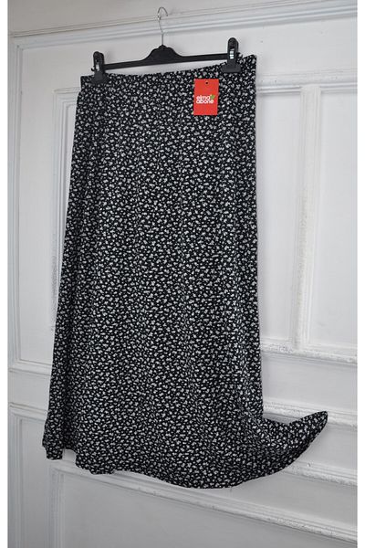 elma abone Plus Size Pigment Combed Cotton Elastic Mother's Skirt