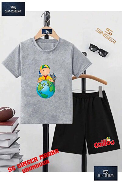 SS SİNSER Children's Unisex “Cailliou World Cat“ Custom Printed Crew Neck T-S...