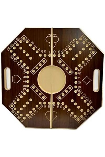 ALBADER , Numbered Foldable Jackaroo Wooden Board Game For 4 Players, Jacaroo Family Board Game