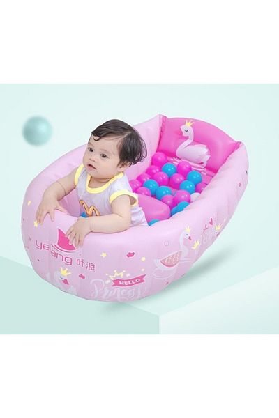 Picodino Inflatable baby bathtub, swan, pink