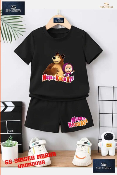SS SİNSER Tricou cu gât rotund imprimat special pentru copii UNISEX „BEAR WIT...