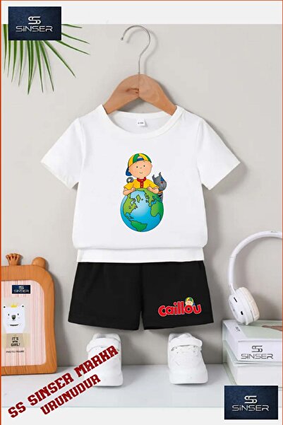 SS SİNSER Παιδικό UNISEX μπλουζάκι με στάμπα "CAILLIOU WORLD CAT" με λαιμόκοψ...