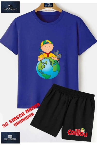 SS SİNSER Παιδικό UNISEX μπλουζάκι με στάμπα "CAILLIOU WORLD CAT" με λαιμόκοψ...