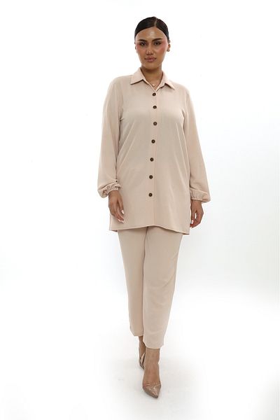 Butik Aerobin Linen Tunic Pants Suit