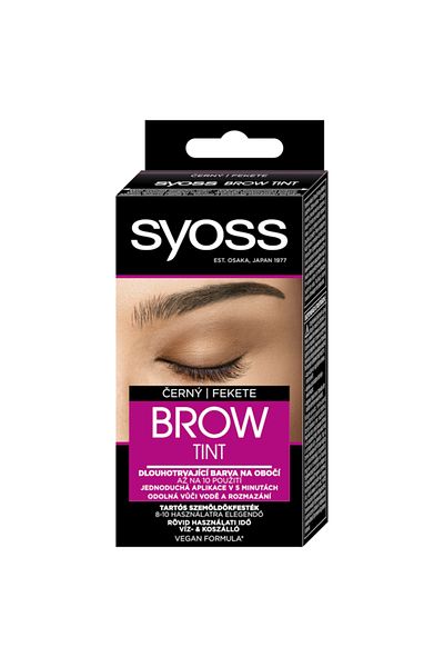 Syoss Brow Tint - Eyebrow Dye - Black - Waterproof & Smudge-Resistant - Vegan Formula - 10ml
