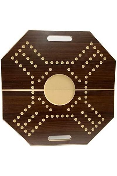 ALBADER , Foldable Jackaroo Wooden Board Game For 4 Players With Cards And 16 Marbles, Board Game