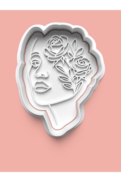 AKTASTORE قالب بسكويت نسائي على شكل زهرة وقالب عجينة السكر