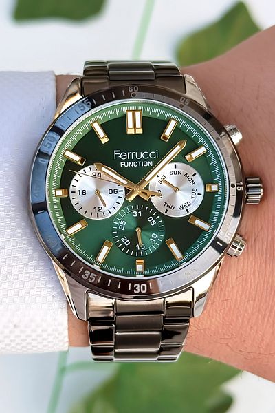 Ferrucci Function Men's Wristwatch, Steel Band 3Atm Water Resistant Smoked Sdfer167