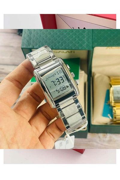 salah Original Deluxe Silver Islamic Prayer Watch with all the features of Islamic watches