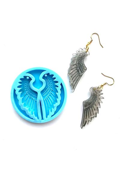 ElHobi Resin Epoxy Mold - Double Necklace Earring Tip Wing - Code:996