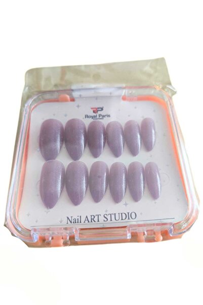 Genel Markalar 12'li Şık Zarif Yansımalı Kedi Gözü Şeklinde Takma Tırnak Seti