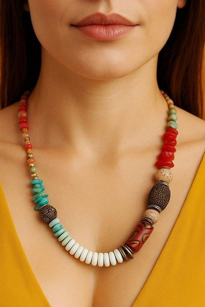 Fildişi Aksesuar Authentic Design Handmade Women's Necklace (45 cm)