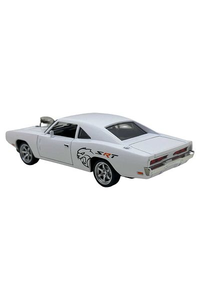 JPT Dodge Charger SRT metal model replica white 1:32 scale, sounds, lights, spring, opens doors