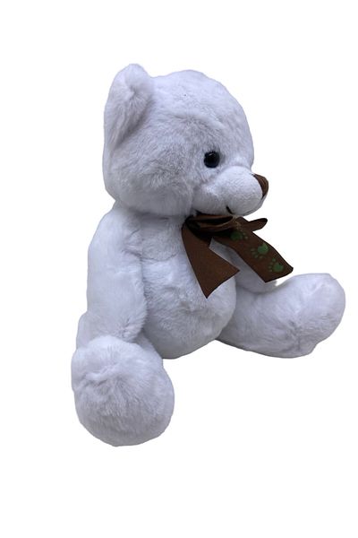 JPT White teddy bear for baptism candle