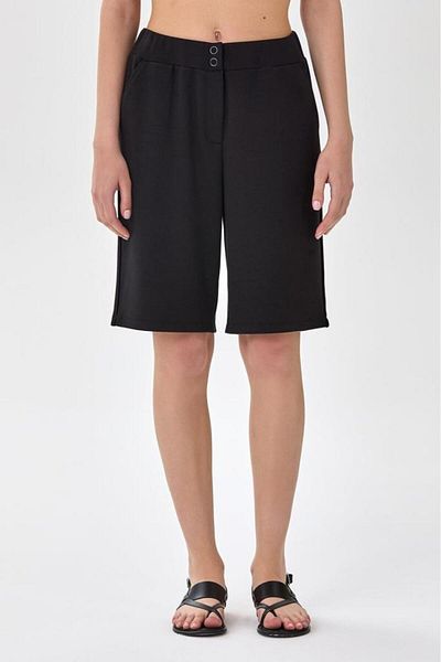 İKİLER Shorts with Elastic Waist and Snap Pocket 025-2016