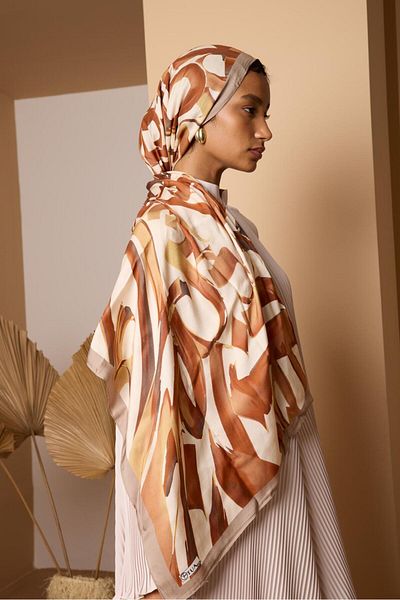 TUA İPEK Organic İnci̇ra Mulberry Silk/Viscose Shal - Line Pattern