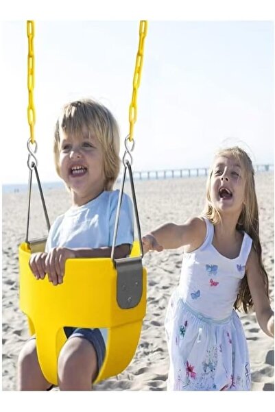 ALBADER أرجوحة حائط حديدية مع مقعد أرجوحة للأطفال وسلاسل للاستخدام الخارجي، مقعد شديد التحمل مع قضيب حديدي