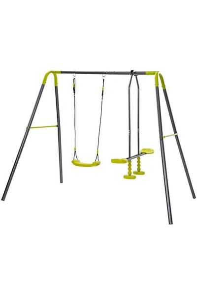 ALBADER Swing Set For Kids, Children’s Swing Set For Kids, Outdoor Swing With 2 Swing Games