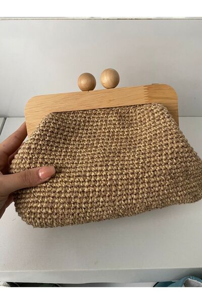 Creatif La Femme Ahşap Burslu Bodrum Rafyası Çanta