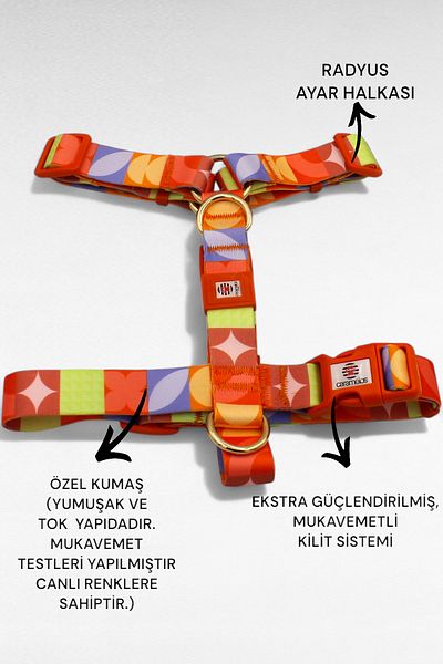 CARAMELOS H Type Dog Chest Collar Medium and Large Breed, Special Series, 2.5 Cm, Dog Chest Collar